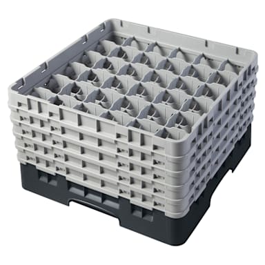 Cambro 36S958110 Camrack Black 36 Compartment Rack w/ 5 Extenders