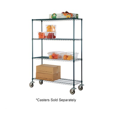 Darling Foodservice Green Epoxy 4-Shelf 18 x 48 Shelving Kit