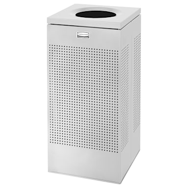 Rubbermaid FGSC14EPLSM Silhouette Metallic Square 16 Gal. Receptacle