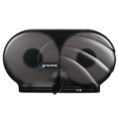 San Jamar R4090TBK Oceans Black Pearl Twin Jumbo Bath Tissue Dispenser