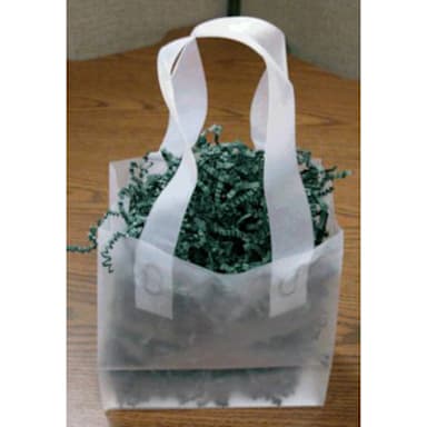 Clear Frosted High-Density 6-1/2 x 3-1/2 x 6-1/2 Shopper Bag