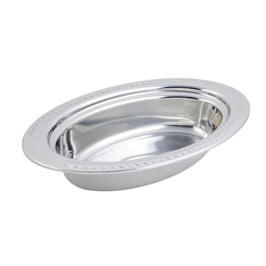 Bon Chef 5499 Laurel Stainless Steel Oval 6.1 Qt. Food Pan