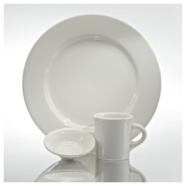 Cream White Rolled Edge China by Buffalo