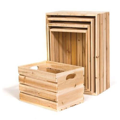 Willow Specialties 899043.1.5 Set Of 5 Rectangular Wood Crates