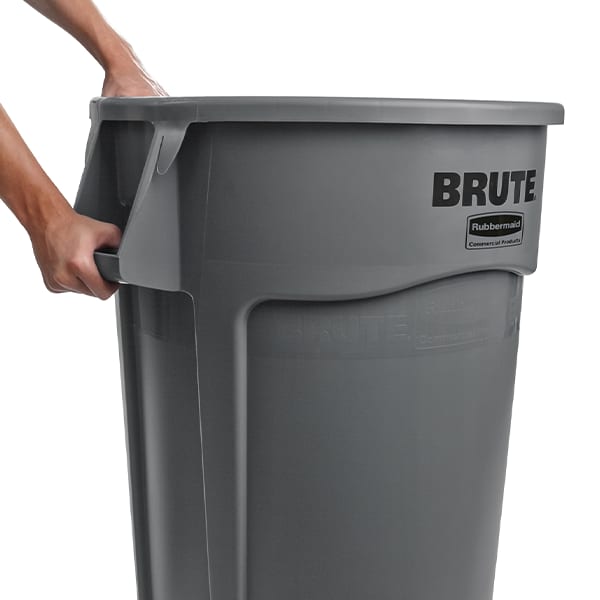 Rubbermaid FG265500GRAY BRUTE 55 Gallon Gray Round Trash Can