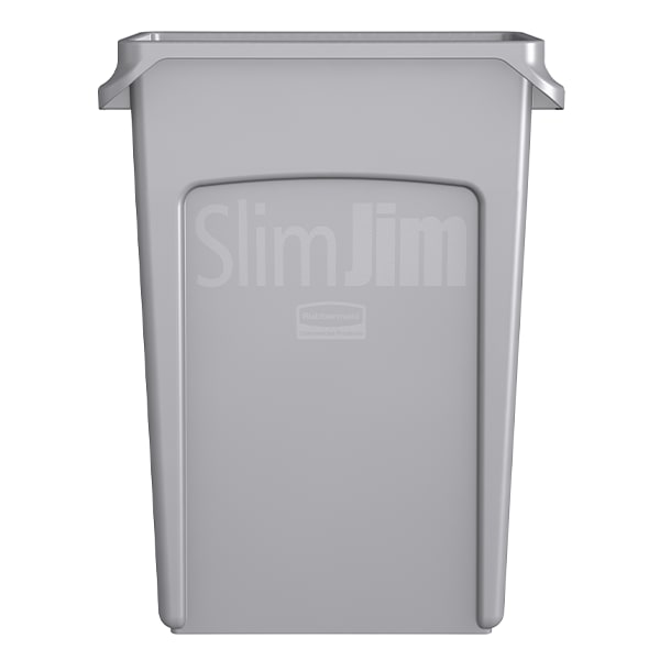 Rubbermaid FG354060BEIG Slim Jim 23-gal Rectangle Slim Trash Can, 20l X  11w X 30h, Beige