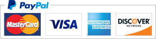 We Accept PayPal (Visa, Mastercard, Discover, American Express)