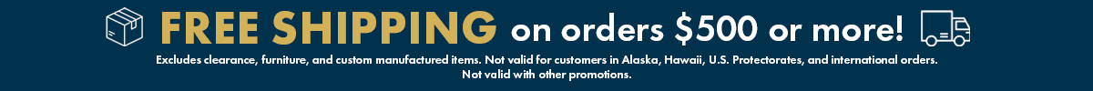 An image offering free shipping to customers on orders over $500.