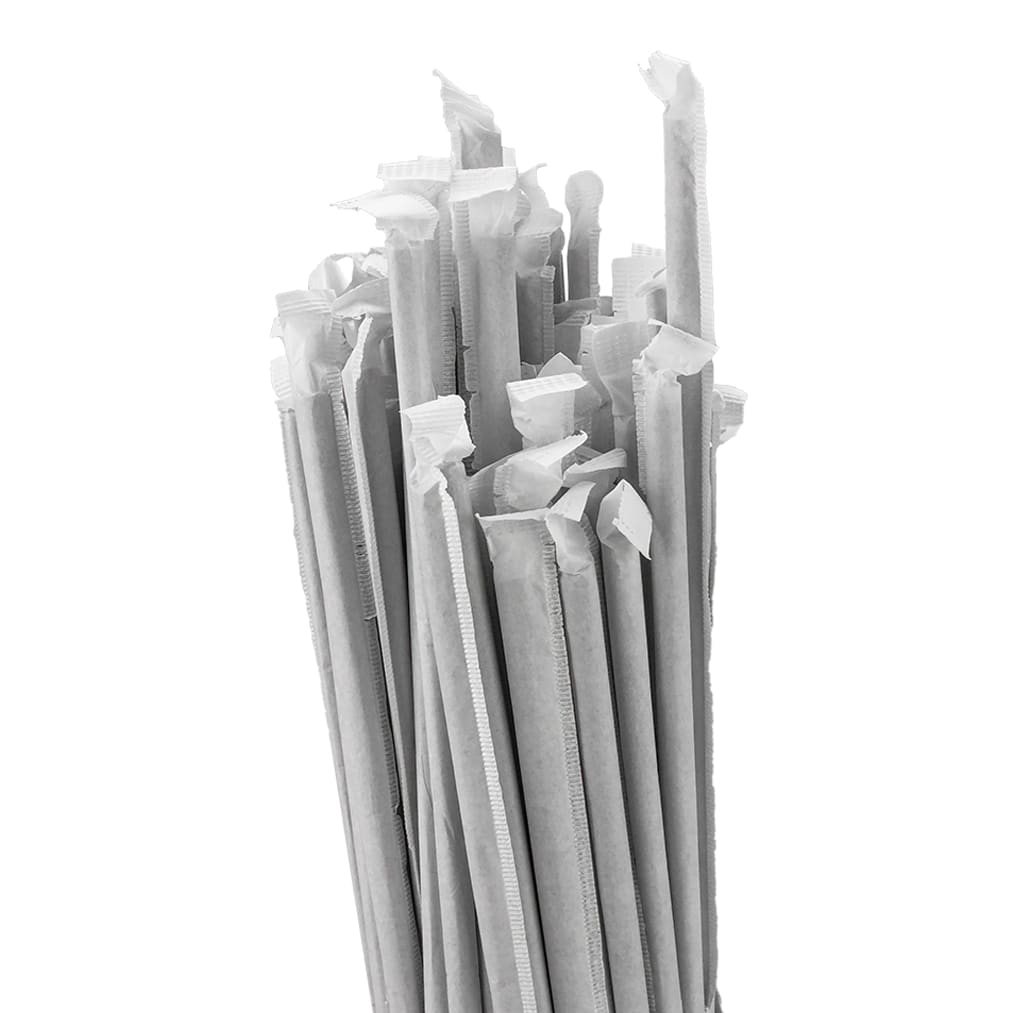 Wrapped Black 8" Jumbo Agave Straw by Darling Food Service. 