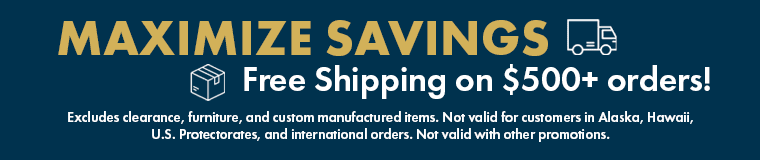 An image offering free shipping to customers on orders over $500.