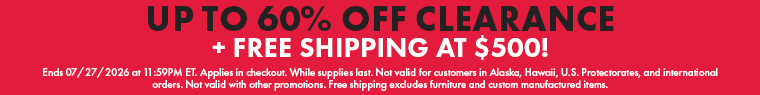Up to 60% Off Clearance + Free Shipping at $500!