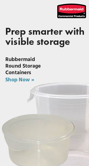 A marketing banner that promotes Cambro's round, commercial storage containers.