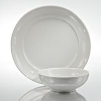 Cream White Narrow Rim China by Buffalo