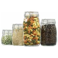 Anh 85587R 1 Quart Square Glass Storage Jar