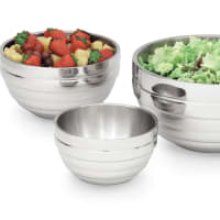 American Metalcraft AB6 23 oz. Double Wall Stainless Steel Angled Insulated  Serving Bowl