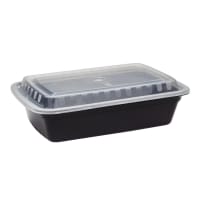 Cube Plastics CR-1156B Black 56 oz Container with Clear Lid - 100 / CS