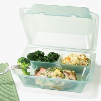 G.E.T. EC-12-1-JA Eco-Takeouts Jade 3-Compartment Container - Dozen