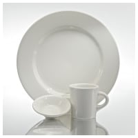 Cream White Rolled Edge China by Buffalo