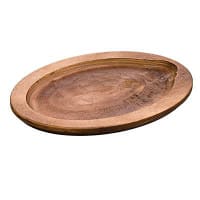 Lodge Seasoned Cast Iron Chefs Platter and Wooden Underliner