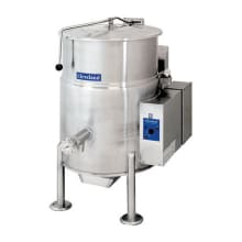 This Cleveland Range gas steam kettle has a high efficiency heating system with fast recovery and heat up times. It features an automatic ignition system, solid state controls, and a tilt mechanism makes it easy to empty the kettle.