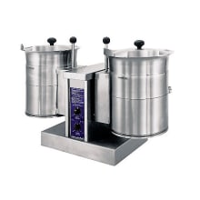 If you lack the space for a larger kettle, try this smaller tabletop tilting kettle from Cleveland Range. It features two 12 gallon kettles so you can simmer two kinds of soup at the same time.