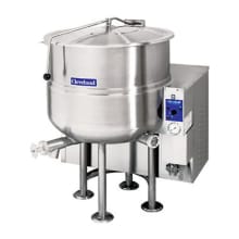 Steam kettles are great for heating a large amount of food, and this 100 gal stationary gas Kettle from Cleveland Range is the perfect size. The steam jacket that is filled with treat, distilled water, so venting and refilling is not required.