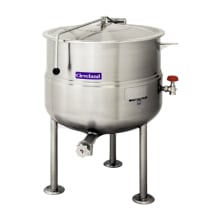 These steam jacketed kettles from Cleveland Range provide faster cooking times because the cooking surface is larger than ordinary stock pots. The accurate temperature controls eliminate the need for constant resetting and monitoring.