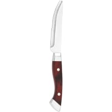 Walco 630527 5 Stainless Steel Serrated Round Tip Steak Knife with Jumbo  Wood Handle - 12/Case