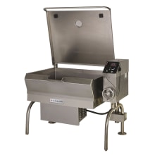 This Cleveland Range tilting skillet produces 27 gallons of soup in no time. It features 91,000 BTU gas burners that allow this tilting skillet to preheat in just 11 short minutes.