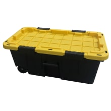 Centrex 64GTBXTCBY Tough Box Black 64 Gal Tote / Wheels and Yellow Lid