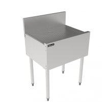The Perlick TS24DB-STK is a 24-inch underbar freestanding drainboard, designed with a pitched drainboard top for efficient water drainage. It features all-stainless steel construction, including a 6-inch backsplash to protect walls from splashes.