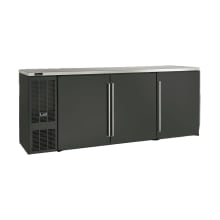 The BBS84-BS-L-STK is an 84-inch back bar refrigerator designed by Perlick Corporation. It features a self-contained R290 hydrocarbon refrigeration system, providing energy efficiency and consistent cooling performance.
