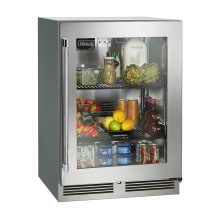 The Perlick HC24RS-SG-STK is a 24&quot; glass door undercounter refrigerator that is ideal for busy kitchen or bar areas with limited space. It features a single door, two full-extension shelves, and 5.3 cubic feet of storage capacity.