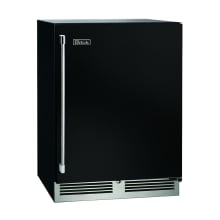 The Perlick HC24FS-BS-STK is a 24-inch undercounter glass chiller is designed for commercial use, featuring a sleek black exterior and a durable stainless steel interior. It offers 5.3 cubic feet of storage space with two full-extension shelves.