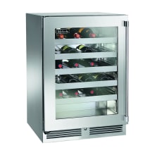 The Perlick HC24WS-SG-STK is a 24-inch undercounter wine reserve designed for commercial use, featuring a sleek stainless steel interior and UV-coated glass door for optimal wine preservation.