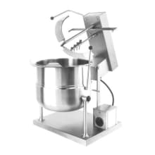 This Cleveland Range 20 gallon floor type tilting mixer&dash;kettle features solid state, water&dash;proof controls and heats evenly on all sides with no hot spots. The tilt handle pivots the kettle with easy for emptying into serving pans