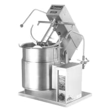Cleveland Range model MKET20T provides a kettle and mixer in one space saving unit. The kettle features solid state electronic controls and heats evenly for great results whether you are simmering or boiling.