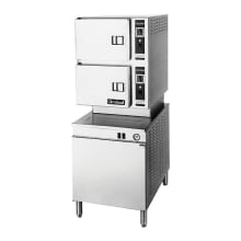 This Cleveland Range gas steamer uses pressure&dash;less cooking with forced convection steam to cook food quickly. With this steamer, you can open the door during the cooking cycle and swap foods in and out to keep pace in your busy kitchen.