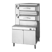 Cleveland Range manufactures the finest steamers on the market today. These steamers increase the pressure inside the cooking chamber so steam is produces at a lower temperature to speed cooking times and provide energy efficiency.