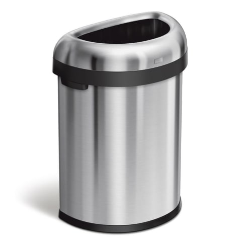 simplehuman CW1473 Brushed S/S 80 Liter Semi Round Waste Can