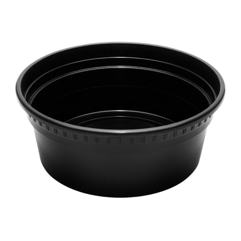 Darling Food Service Black 8 Ounce Deli Container with Lid - 240 / CS