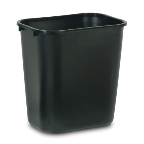 Rubbermaid 28 Quart Black Plastic Wastebasket